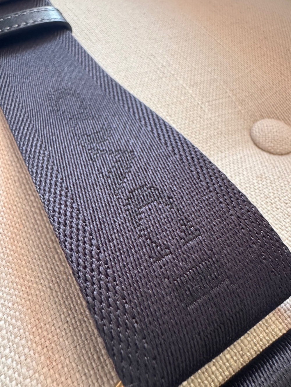 Coach Adjustable Logo Strap | Navy Jacquard | Brass Hardware | with dustbag
